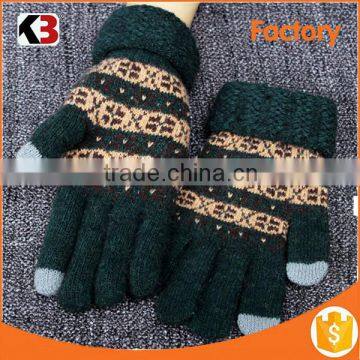 2015 wholesale cheap winter knit glove for touch screen