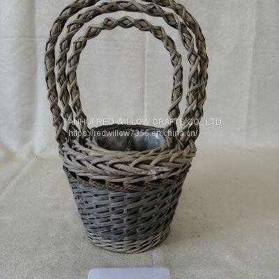 Small Round Shape Willow Basket Cheap New Design with Handle