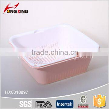 BPA free container kitchen plastic colander with tray