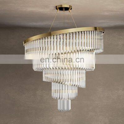 Современные висячие длинные лестничные люстры с LED подсветкой