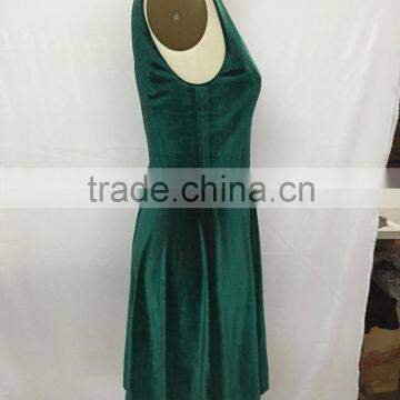 2016 New Cheap Sexy Girls Green Velvet Dress photo-3