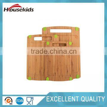 3 Piece Triple-Ply Warp Resistant All Natural Bamboo Cutting Board with Juice Groove