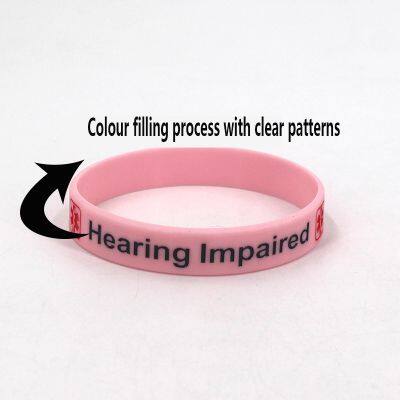 High Quality Souvenir Debossed Cheap Rubber Bands Event Logo Wristband, Silicone Bracelet for Medicine