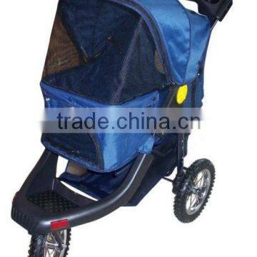 3 Wheels Deluxe Jogging Pet Stroller W/12" Terrain EVA Tires