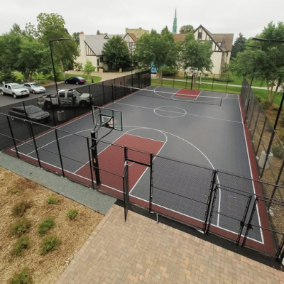 Clôture de terrain de basket en zinc revêtu de PVC Premium en noir/vert pour le tennis et le pickleball