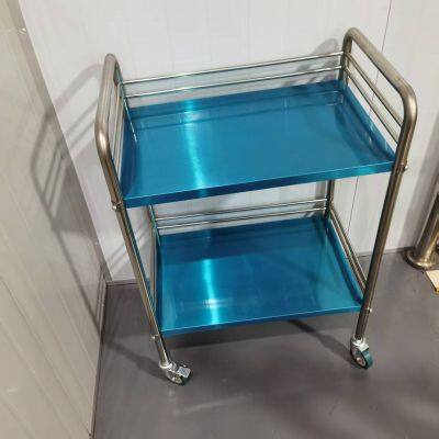 2 Shelves Stainless Steel Hospital Trolley photo-3