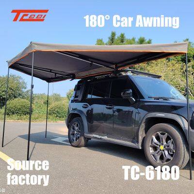 Car Side 180° Rotating Awning Car Mounted Aluminum Alloy Oxford Cloth Camping Rainproof Sunshade Tent photo-3