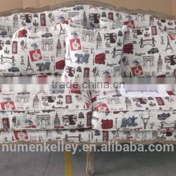 2015 Hot Sales Antiqued Finish Fabric Sofa Leather Sofa Living Room Furniture