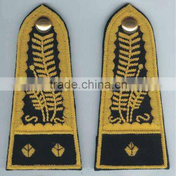 Hand Machine Embroidery Embroidred Rank Cap Badges Shoulder Mark