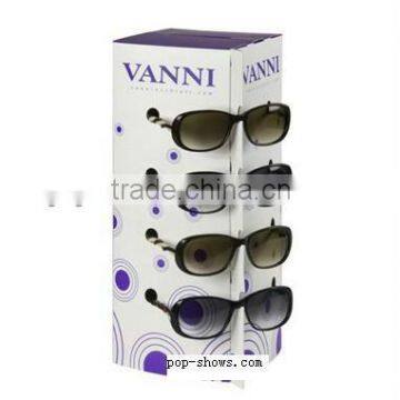 Supermarket cardboard display stand for sunglasses