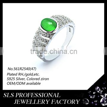 S925 silver rhodium plated rings fashion bulk costume jewelry micro pave ring