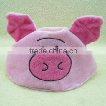 plush pig hat