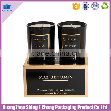 Custom colour papar printed luxury decorative scented candle packaging boxes/round candle box