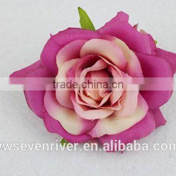 The simulation edge rose 7 cm flower heads Direct selling artificial silk cloth DIY wedding flowers