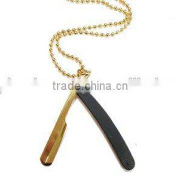 Barber Straight Razor Necklace Barbering Necklace Cutthroat Chain Straight Razor