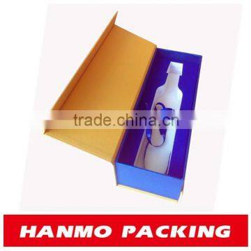 kraft paper with paperboard juice bottle book shaped packaging box with eva velvet tray