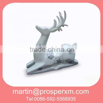 White Procelain Ceramic Christmas Deer