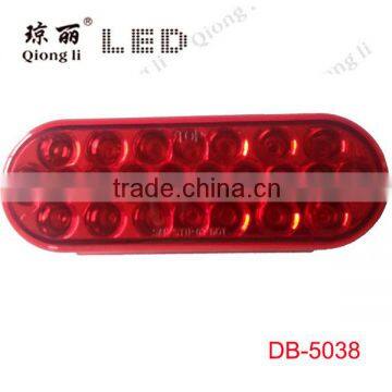 super bright waterproof red 12V 24V oval 6" LED stop turn tail light for auto truck