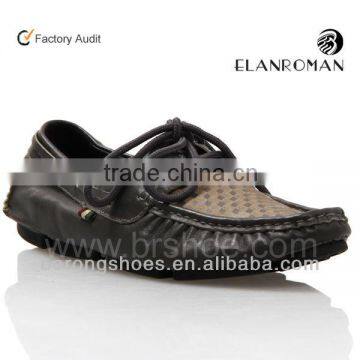 China leather boat shoes for men with customized logo