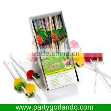 cocktail decoration fruit design plastic drink straw