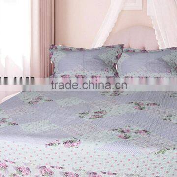 70GSM MICROFIBER PATCHWORK QUILTED BEDSPEAD AND BEDDING SET