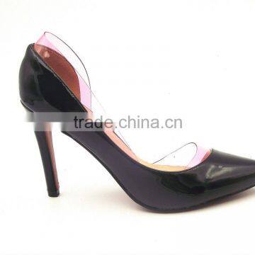 New Fashion Pointed Toe Sides Empty High Heel Shoes With Plastic photo-2