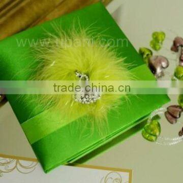 Feather Green Invitation Card