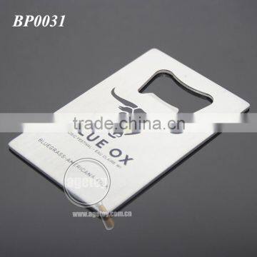 Rectangle Credit Card Shaped Stainless Steel Promotion Metal Business Card Shaped Print Bull Custom Bottle Opener photo-2