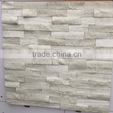 Stacked Stone Ledger panels-Oak White Marble Split Face