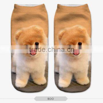 Fashion Cute Puppy Wear High Quality 3d Digital Full Print Colorful Ankle Socks Sports Unisex Custom Hot Sale Stretch Spandex photo-2