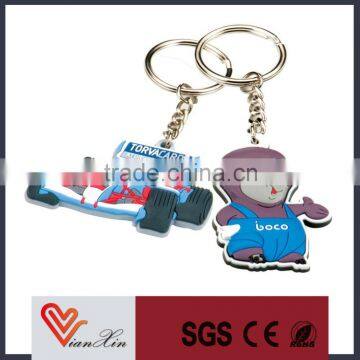 Customized design rubber PVC key chain wholesale