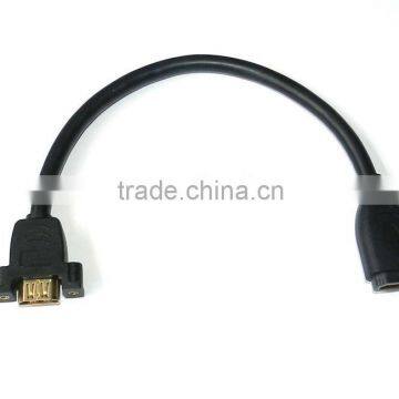 HDMI Female to Female adaptor Panel Mount with 10cm HDMI Cable Assembly