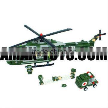 bd-0788253 children toys brick Military helicopter plastic intelligent toys brick 263pcs