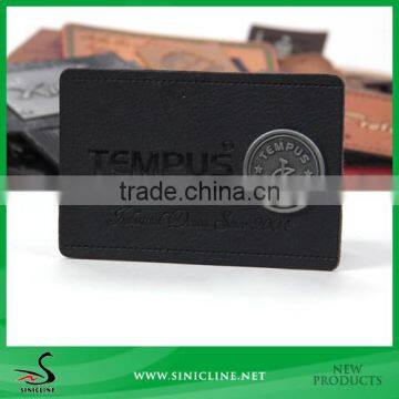 Sinicline custom logo leather label for clothing