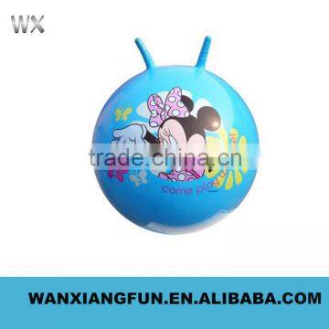 Eco-friendly PVC Multifunctional Inflatable priting 45cm handle jumping ball for kids