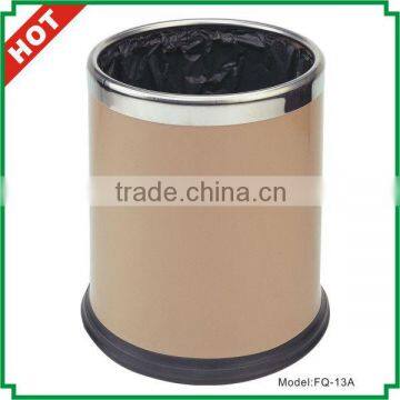 Hotel high quality leather cover dustbin