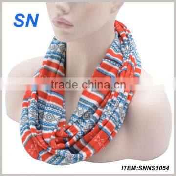 2014 winter fashion echo stripe infinity scarf