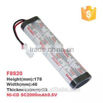 HOT!!! FireFox high Power SC 9.6v 2000mah NI-CD Battery rechargeable battery