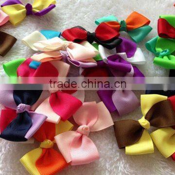 two color popular grosgrain ribbon bow,satin gift ribbon bow pre-made bow