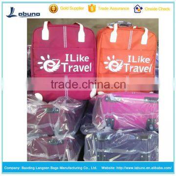 The souvenir travel world trolley luggage bags with compartments and own logo printing for tour group and various clubs