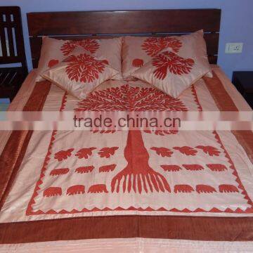 Silk Indian Bed-cover / Silk Tree Of Life Bedspread