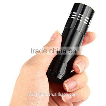 Camping Mini 9 LED Flashlight High Power 9 Leds Flash Light Black Hiking Torch Lamp Flashlight Use 3* AAA Battery photo-5