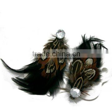 2012 fashion colors feather earrings for lady