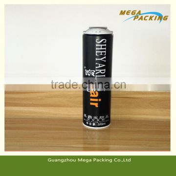 320ml white coating outside aerosol empty spray can for Hair Gel/shave gel