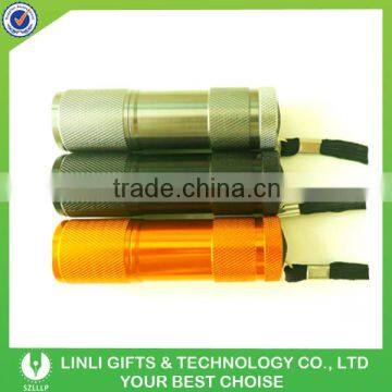 Custom Promotional Logo Pocket 9 Led Flashlight Torch For Gifts