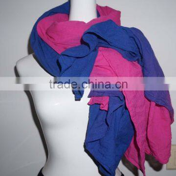 Fashion Two-tone Plain color Pure Cotton large Scarf