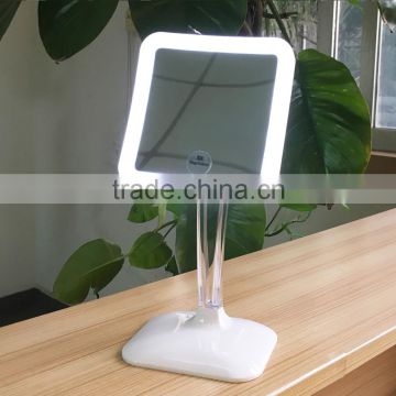 makeup mirror square LED lighted vanity mirror with base Powerme cosmetic