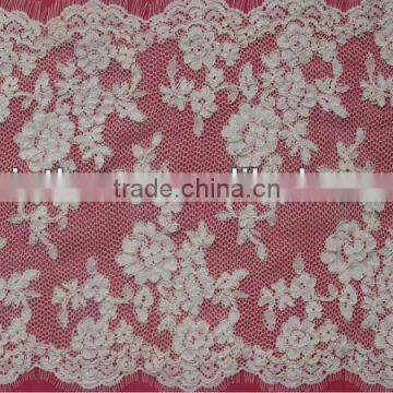 Floral Off white Corded French Lace Trim