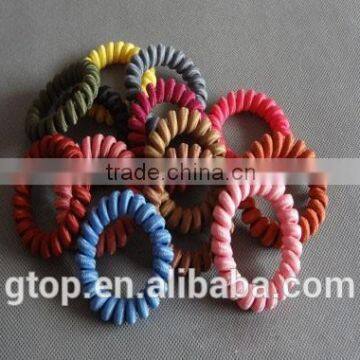 Rubber band mixed color elastic quality candy cheap women telephone wire hair circle