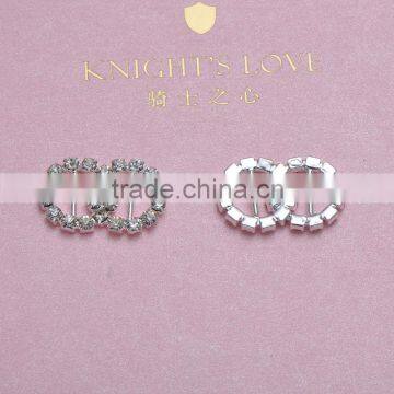 (M0475) 9mm inner bar round rhinestone buckle for wedding invitation card,outer size:15mmx22mm